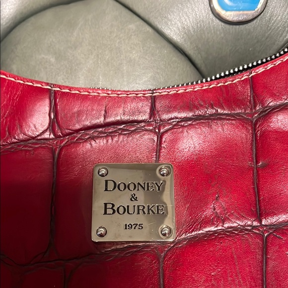 Dooney & Bourke Red Croc-Embossed Hobo Bag - Picture 2 of 8